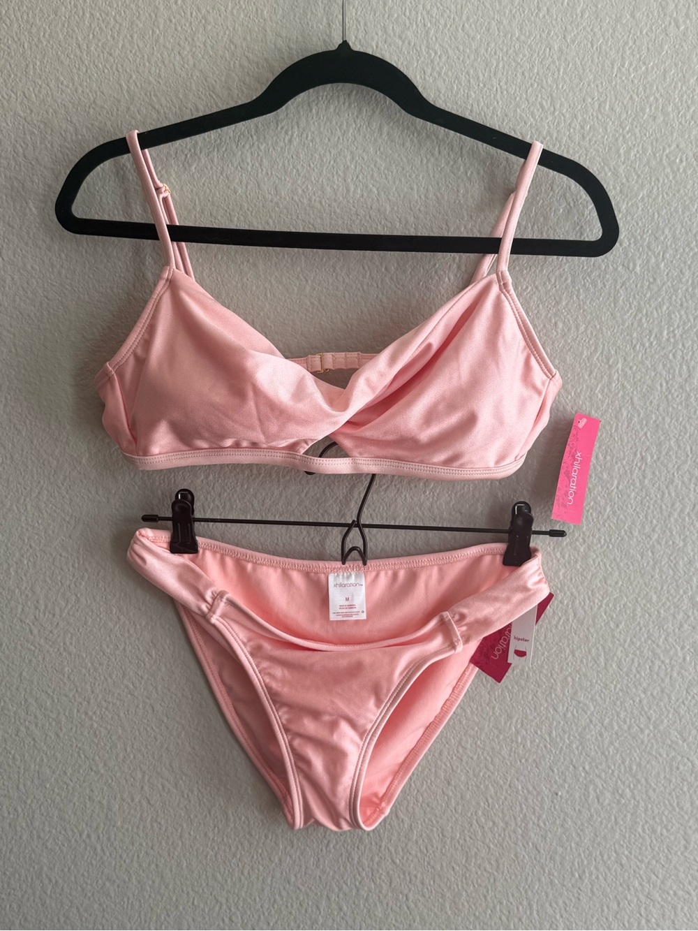 Xhilaration Large Pink Bralette & Medium Bikini Bottom Set